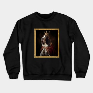 Gracious Tri-Colored Basset Hound - Medieval Queen (Framed) Crewneck Sweatshirt